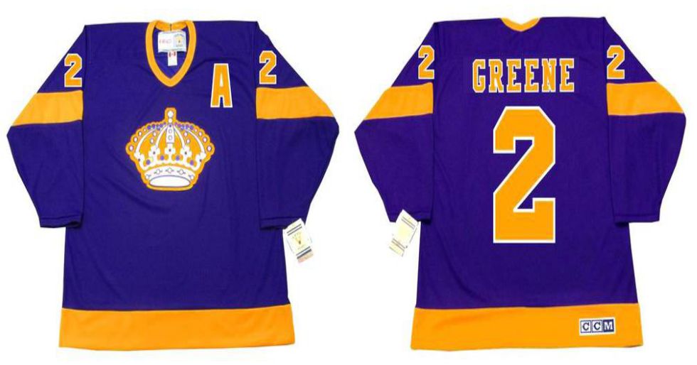 2019 Men Los Angeles Kings 2 Greene Purple CCM NHL jerseys